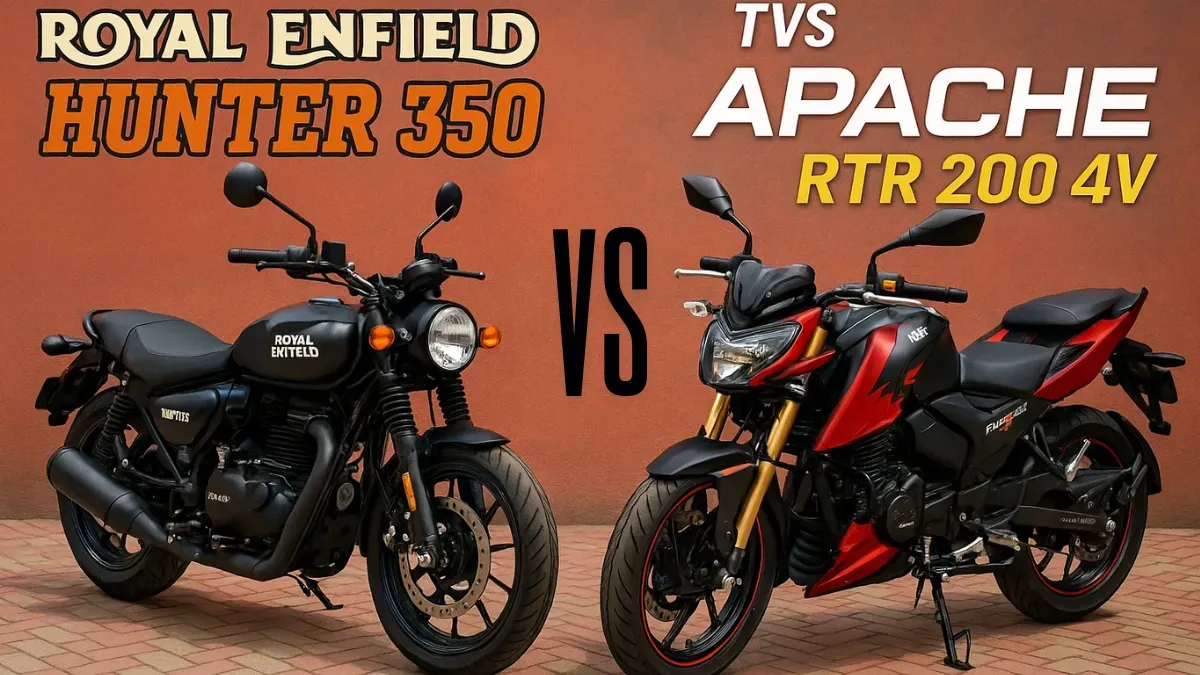 Royal Enfield Hunter 350 vs TVS Apache RTR 200 4V (2025): Price, Specs, and Which One Offers More Bang for Your Buck?